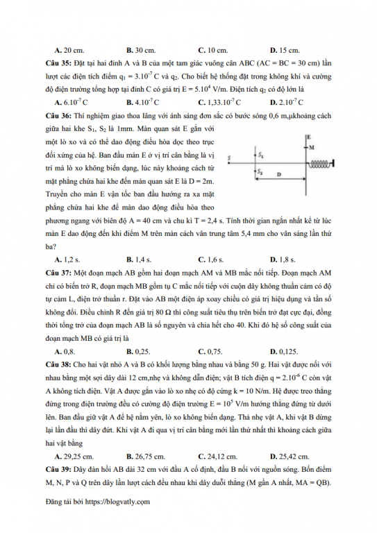 de-thi-thu-va-goi-y-dap-an-mon-vat-ly-thpt-quoc-gia-2018-cua-truong-thpt-chuyen-dh-vinh