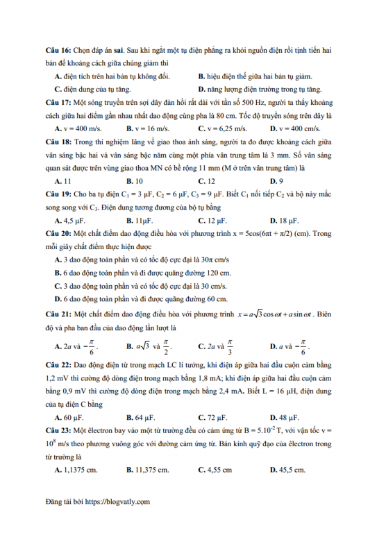 de-thi-thu-va-goi-y-dap-an-mon-vat-ly-thpt-quoc-gia-2018-cua-truong-thpt-chuyen-dh-vinh