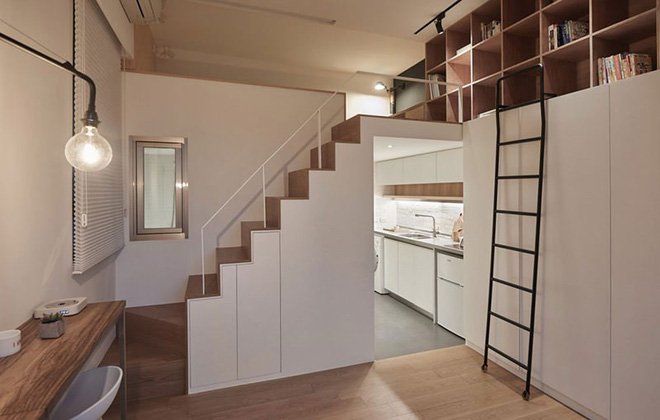 Chỉ 22m² nhưng từng centimet trong căn hộ đều khiến bạn phải trầm trồ vì không thể hợp lý hơn