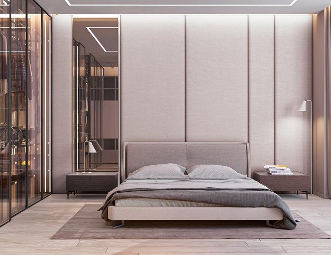 Căn hộ có nội thất kết hợp giữa đá cẩm thạch và gỗ