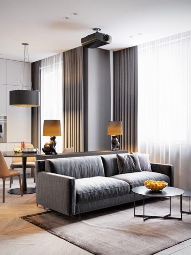 Căn hộ 50m2 có thiết kế sang trọng, đẹp mắt
