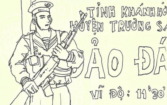 Chiến sĩ Trường Sa trong ký họa của chàng thanh niên Việt ở Singapore