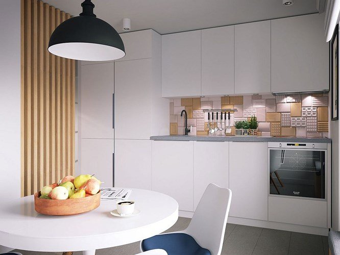 Căn hộ 34 m2 kết hợp phòng khách và phòng ngủ tiện lợi