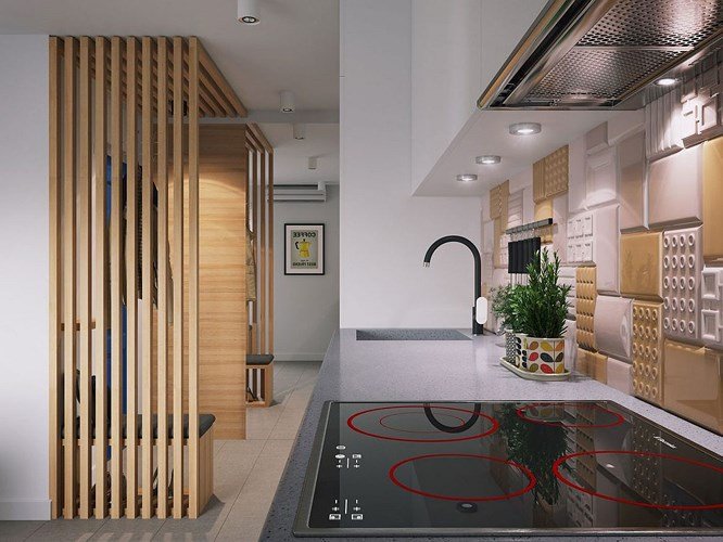 Căn hộ 34 m2 kết hợp phòng khách và phòng ngủ tiện lợi