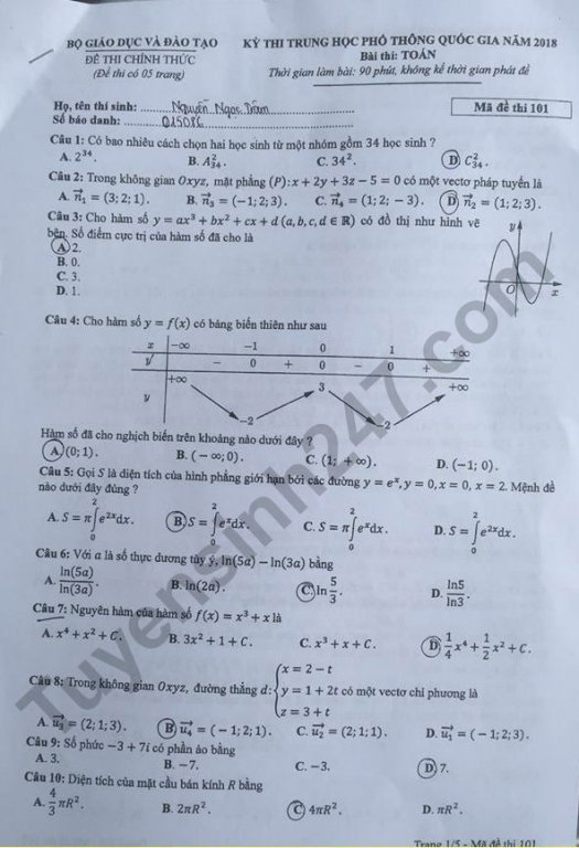 de-thi-va-dap-an-mon-toan-thpt-quoc-gia-2018-ma-de-101