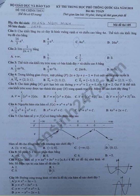 de-thi-va-dap-an-mon-toan-thpt-quoc-gia-2018-ma-de-105