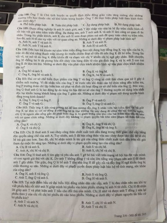de-thi-va-dap-an-mon-giao-duc-cong-dan-ma-de-305-ky-thi-thpt-quoc-gia-2018