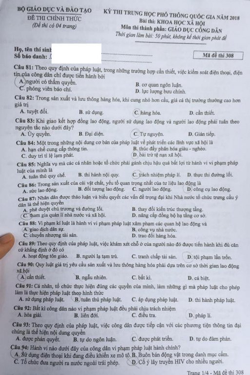 de-thi-va-dap-an-mon-giao-duc-cong-dan-ma-de-308-ky-thi-thpt-quoc-gia-2018