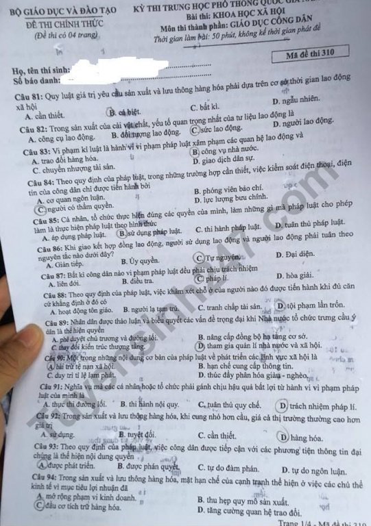 de-thi-va-dap-an-mon-giao-duc-cong-dan-ma-de-310-ky-thi-thpt-quoc-gia-2018