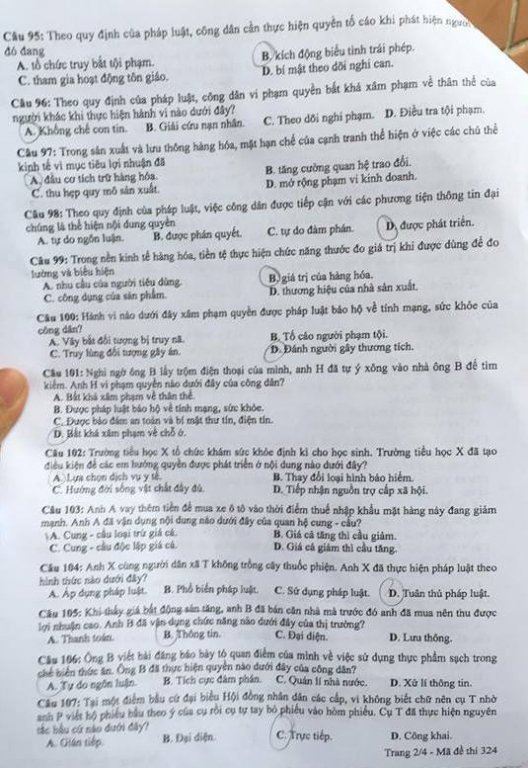 de-thi-va-dap-an-mon-giao-duc-cong-dan-ma-de-324-ky-thi-thpt-quoc-gia-2018