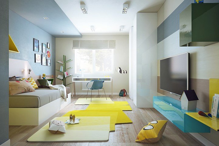 Nội thất nhà có màu sắc sống động tạo ấn tượng đẹp mắt