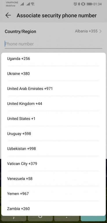 dien-thoai-huawei-khong-cho-chon-viet-nam-khi-dang-ky-tai-khoan