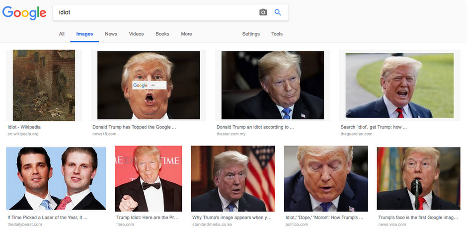 google-bi-chat-van-vi-anh-trump-xuat-hien-khi-go-ga-ngoc