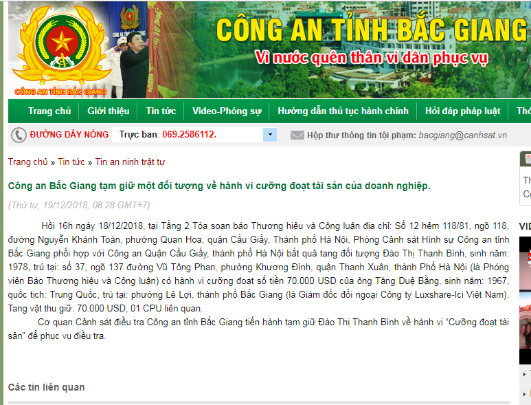 cong-an-bac-giang-thong-tin-chinh-thuc-vu-bat-nu-phong-vien-cuong-doat-70000-usd-cua-doanh-nghiep