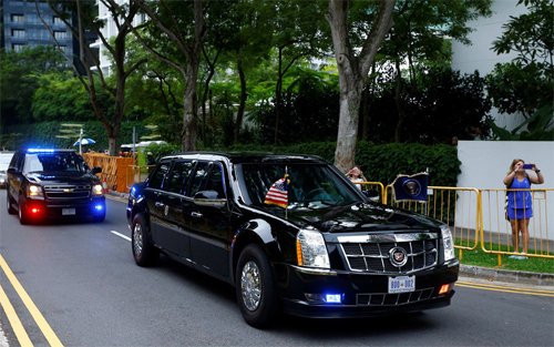 Hai xe bọc thép Trump và Kim có thể dùng khi gặp nhau