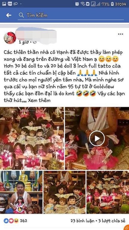 Búp bê Thái Lan Kumathong rao bán tràn lan trên mạng xã hội