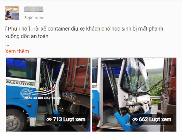 Hình ảnh vụ tai nạn xảy ra tại dốc Mịn sáng nay (Ảnh chụp màn hình).