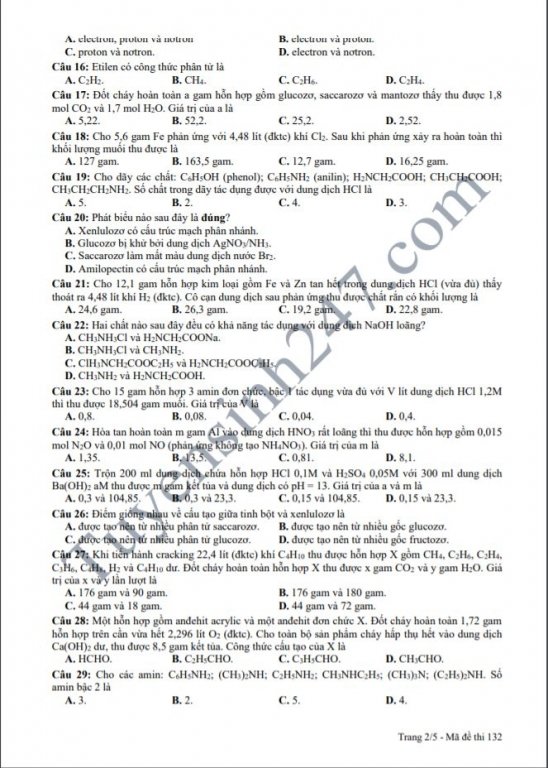de-thi-thu-thpt-quoc-gia-2019-mon-hoa-co-dap-an