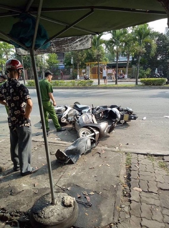 Hiện trường vụ tai nạn.