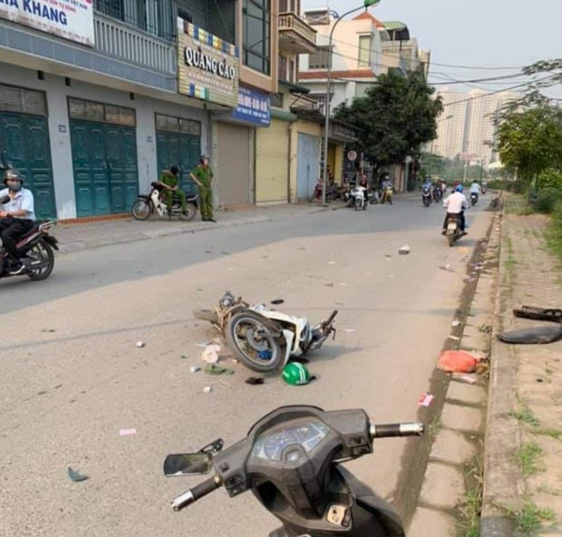 Hiện trường vụ tai nạn.