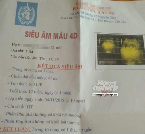 Em Thu được xác định đang mang thai 12 tuần tuổi (Ảnh Nông Nghiệp Việt Nam)