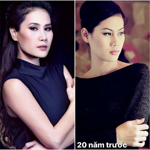 Thân Thúy Hà đăng ảnh so sánh sự thay đổi sau 20 năm của mình: