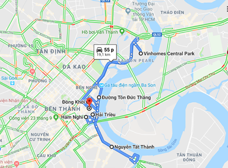 TP HCM cấm đường phục vụ bắn pháo hoa dịp 30/4. (Ảnh: Google maps).