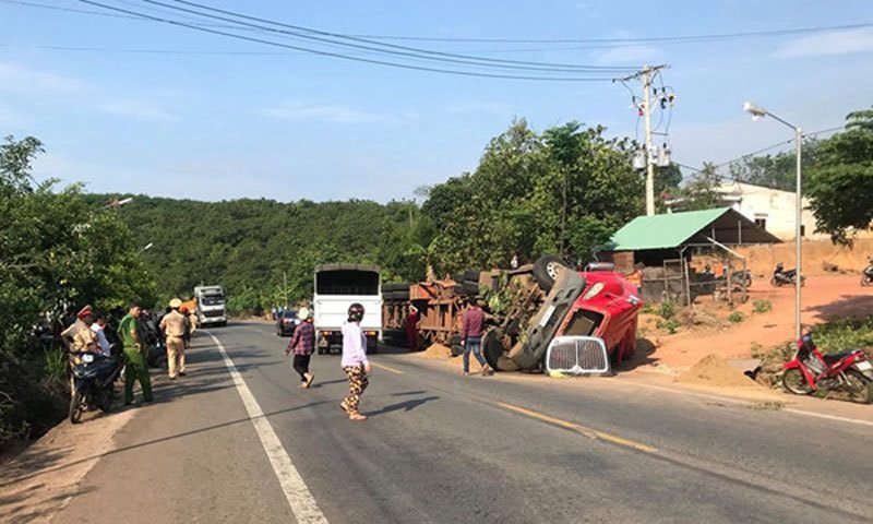 Hiện trường vụ tai nạn giao thông. (Ảnh: Báo Giao Thông).
