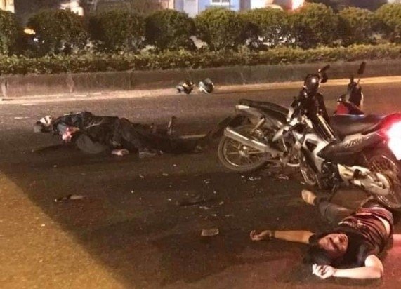 Hiện trường vụ tai nạn.