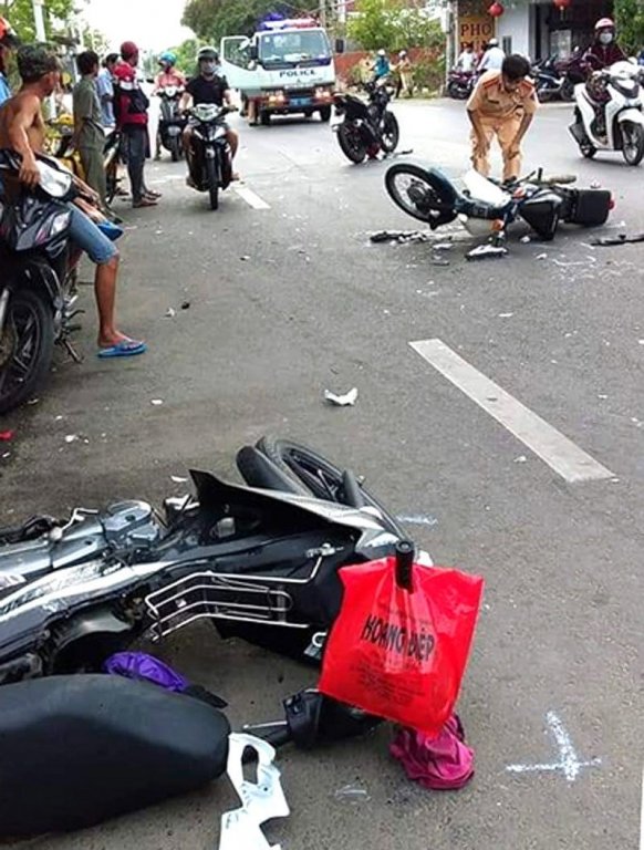 Hiện trường vụ tai nạn giao thông. (Ảnh: Báo Giao Thông).