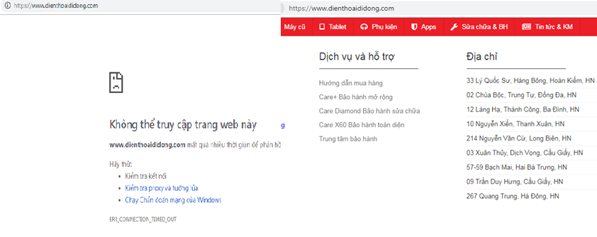  website dienthoaididong.com tỏ ra 