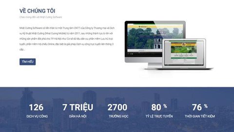 Nhật Cường Software cung cấp dịch vụ trực tuyến cho hầu hết cơ quan hành chính cấp sở tại Hà Nội. Nguồn: NC Software.