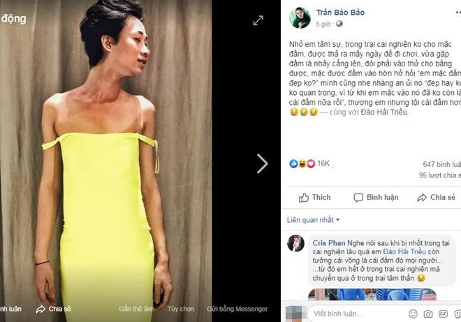 Diễn viên BB Trần đăng hình ảnh của bạn thân Hải Triều với thân hình gầy gò trên trang cá nhân khiến cho nhiều khán giả cảm thấy lo lắng thay cho nam diễn viên hài khi thân hình không còn sức sống như thế này.