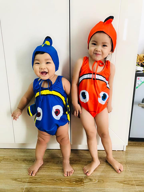 Hải Băng chia sẻ khoảnh khắc đáng yêu của hai con: