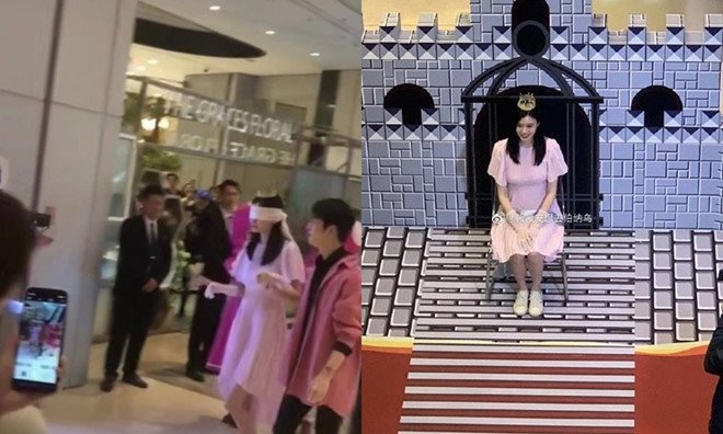 Ming Xi được bạn thân là Trần Học Đông dùng khăn bịt mắt và dẫn vào phía trung tâm. Trên trang cá nhân, Hà Du Quân tiết lộ anh mất một tháng để chuẩn bị cho buổi lễ cầu hôn này. Toàn bộ trung tâm thương mại L'Avenue (Thượng Hải) được trang hoàng bởi 99.999 đóa hoa hồng. 