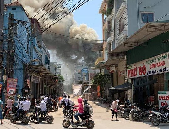 Hiện trường nơi xảy ra đám cháy