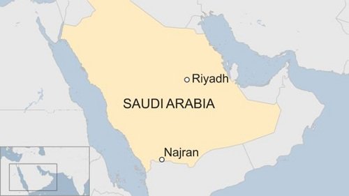 Vị trí thành phố Najran của Arab Saudi. Đồ họa: BBC.