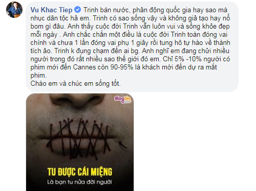 Vũ Khắc Tiệp xù lông bảo vệ 