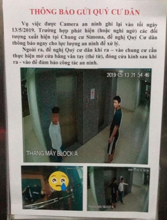 Thông báo của chung cư. (Ảnh: Dân Trí).