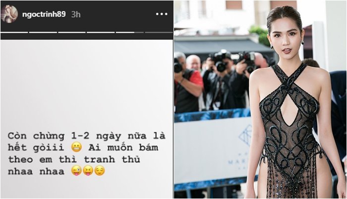 Ngọc Trinh đăng status ẩn ý giữa cơn bão dư luận về việc diện trang phục hở bạo tại LHP Cannes 2019. Nhiều người cho rằng đây là lời đáp trả của cô với đàn chị Vũ Thu Phương. Trước đó, Vũ Thu Phương đã đăng tải tâm thư dài ám chỉ Ngọc Trinh mặc đồ gợi dục, thiếu văn hóa, bôi tro trát trấu lên Cannes. 