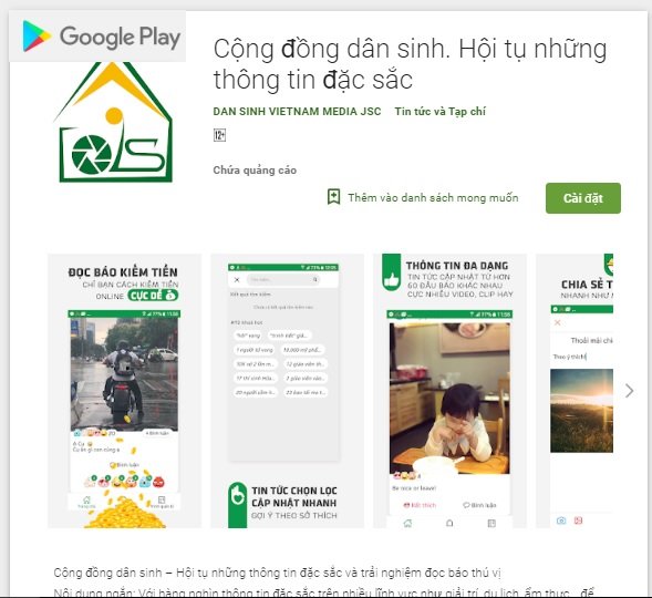 App Cộng đồng dân sinh trên hệ thống Android