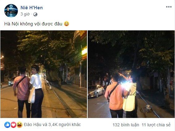 H'Hen Niê đăng tải bức hình tay trong tay cùng chàng trai lạ.