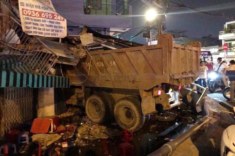 Hiện trường vụ tai nạn giao thông.