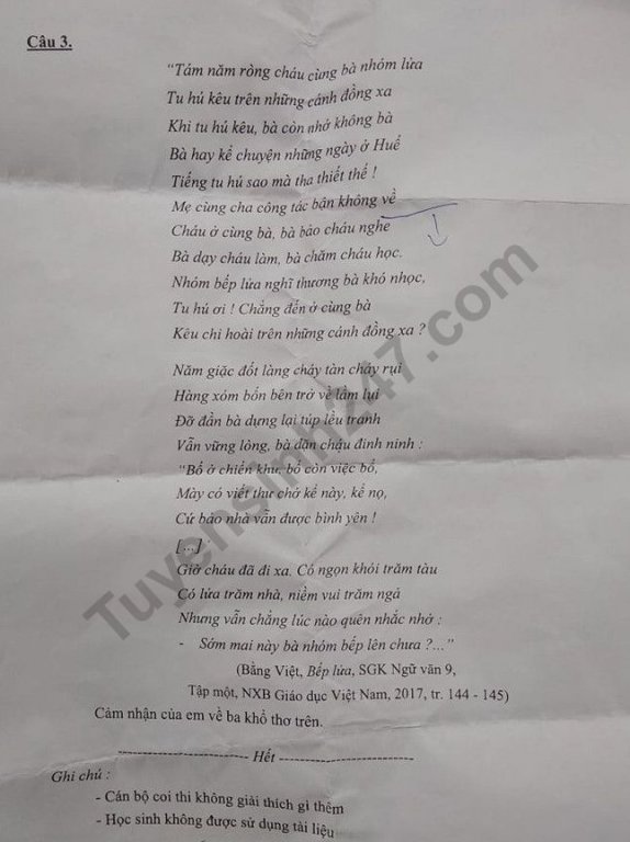 Đề thi và đáp án vào lớp 10 môn Văn - THPT Chuyên Sư phạm Hà Nội 2019