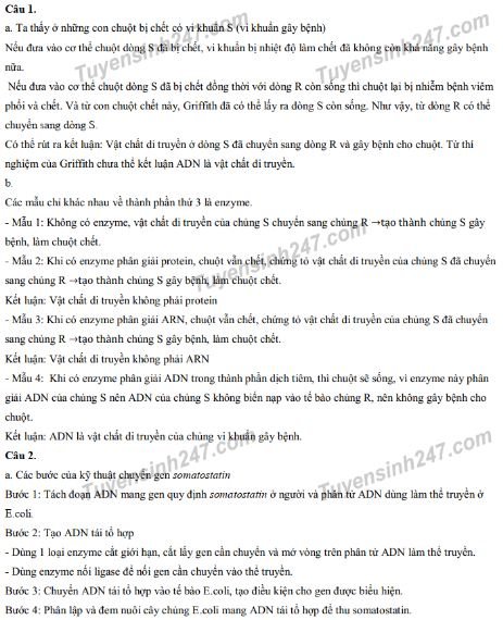 de-thi-vao-lop-10-mon-sinh-chuyen-thpt-chuyen-su-pham-ha-noi-va-dap-an-2019