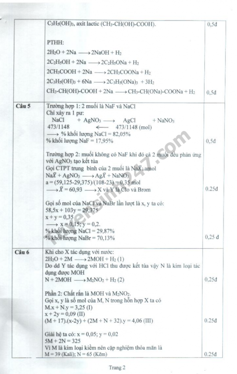 de-thi-vao-lop-10-mon-hoa-chuyen-thpt-chuyen-thai-binh-va-dap-an-2019
