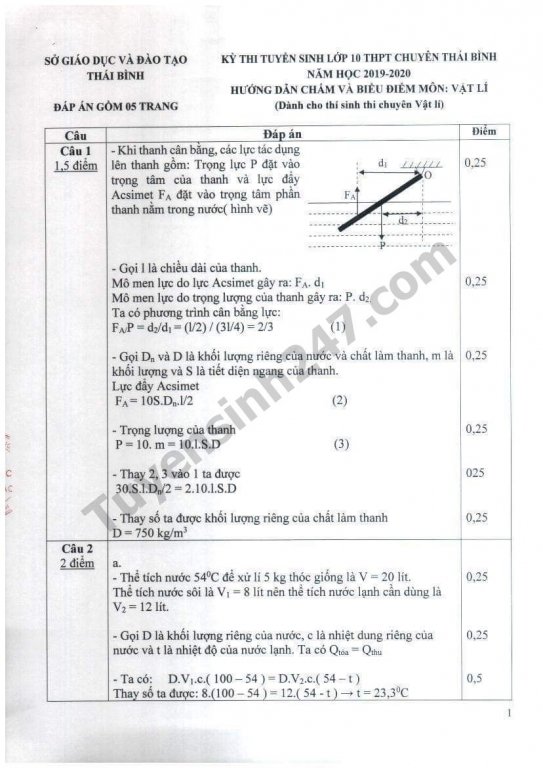 de-thi-vao-lop-10-vat-li-thpt-chuyen-thai-binh-va-dap-an-2019