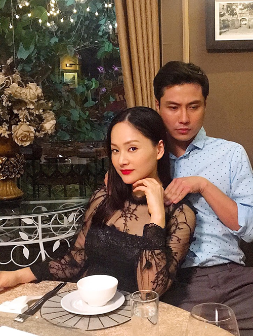 Lan Phương chụp ảnh tình tứ cùng diễn viên Thanh Sơn và dí dỏm bình luận: 