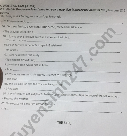 Đề thi vào lớp 10 năm 2019 môn Anh tỉnh Lào Cai