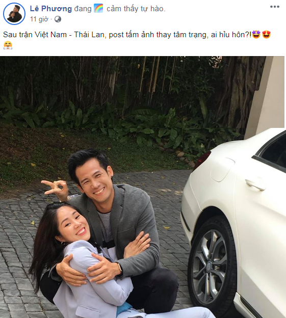 Diễn viên Lê Phương dù đang mang bầu nhưng vẫn theo dõi hết trận đấu và chia sẻ ảnh với kiểu tạo dáng hài hước trên trang cá nhân. Không ít sao Việt khác như Huyền My, MC Thành Trung, Đại Nhân, Trịnh Thăng Bình... cũng đều bày tỏ niềm hạnh phúc khi Việt Nam đánh bại Thái Lan. Như vậy, Việt Nam sẽ gặp Curacao trong trận đấu chung kết King's Cup 2019 tới.